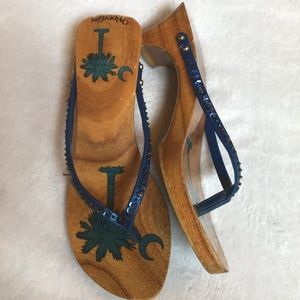 Woodies wooden clogs palmetto and crescent moon 7 handmade
